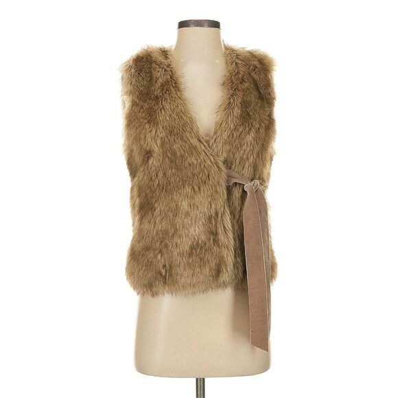 Vintage Y2K Juicy Couture Faux Fur Vest Boho Cowboy Baddie Glam Lux Streetwear - Picture 1 of 7
